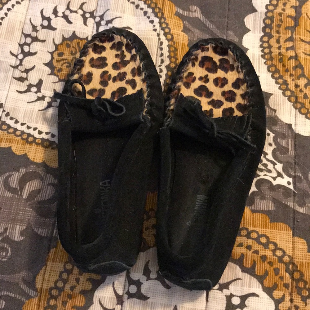 Minnetonka leopard print flats